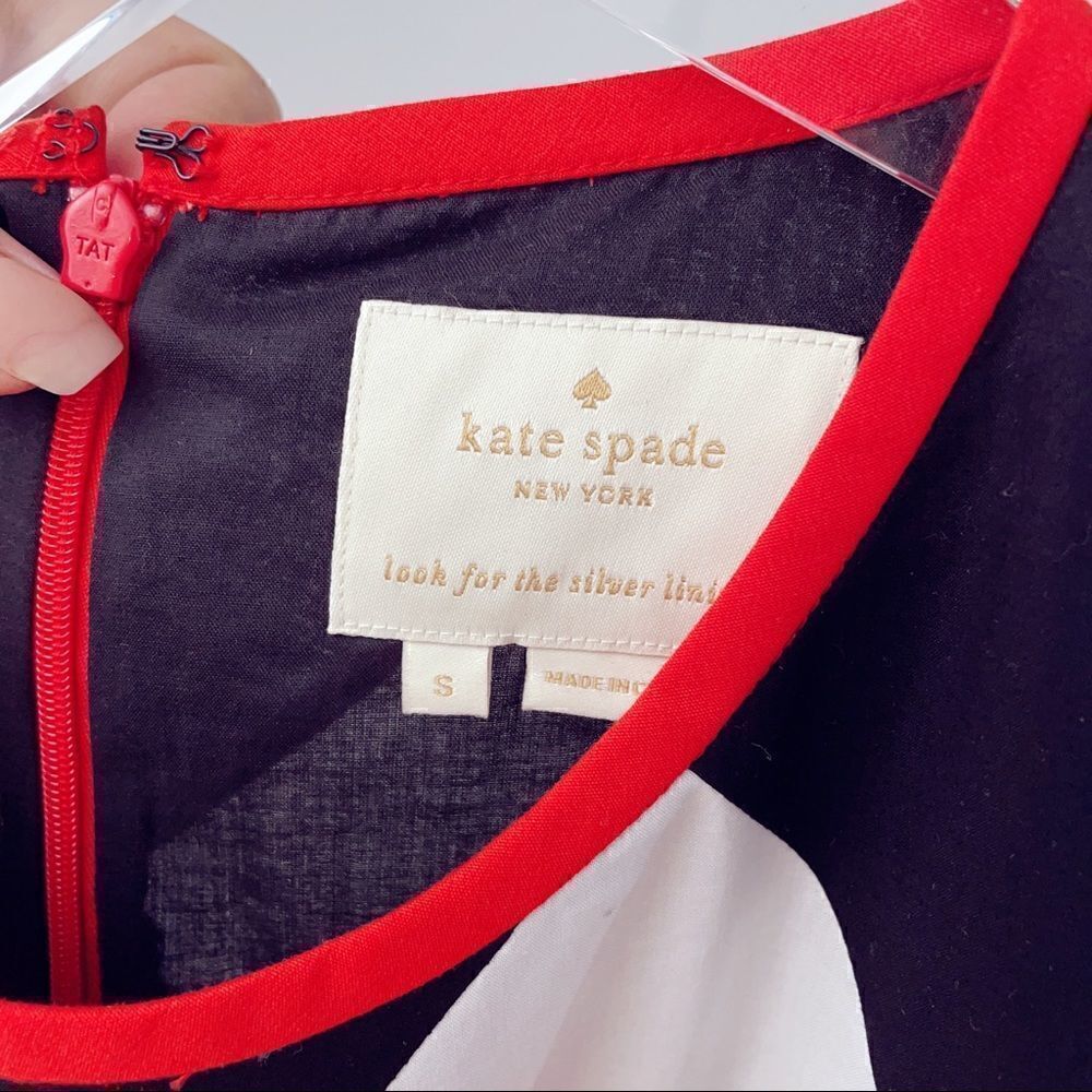 ⭕️ KATE SPADE Dress Red Color Blocking Multi - Picture 5 of 8